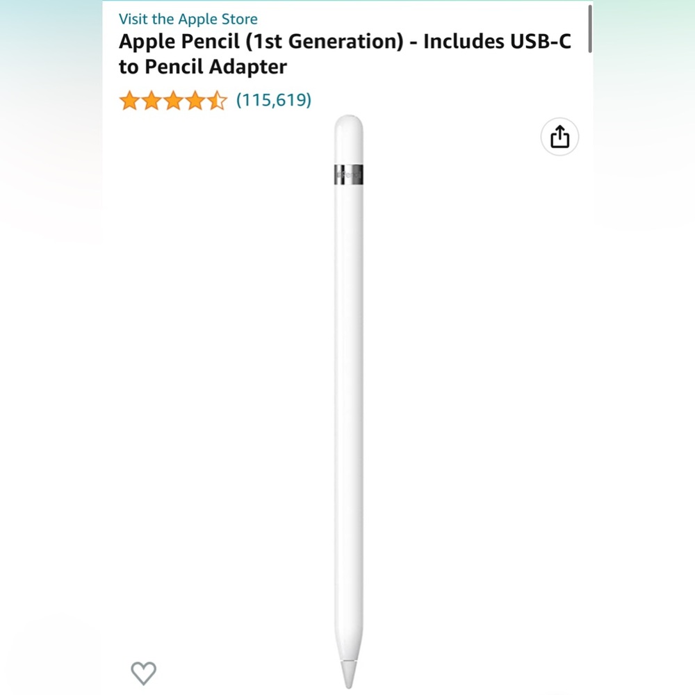 Apple Pencil (1st Generation) - Includes USB-C to Pencil Adapter